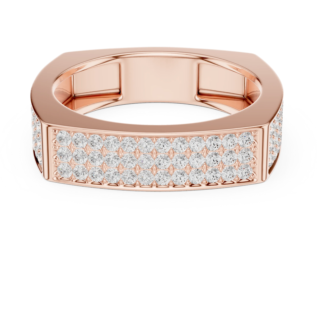 0.53 CTW Multi-Row Pavé Lab-Grown Diamond Men’s Ring in 14K Gold