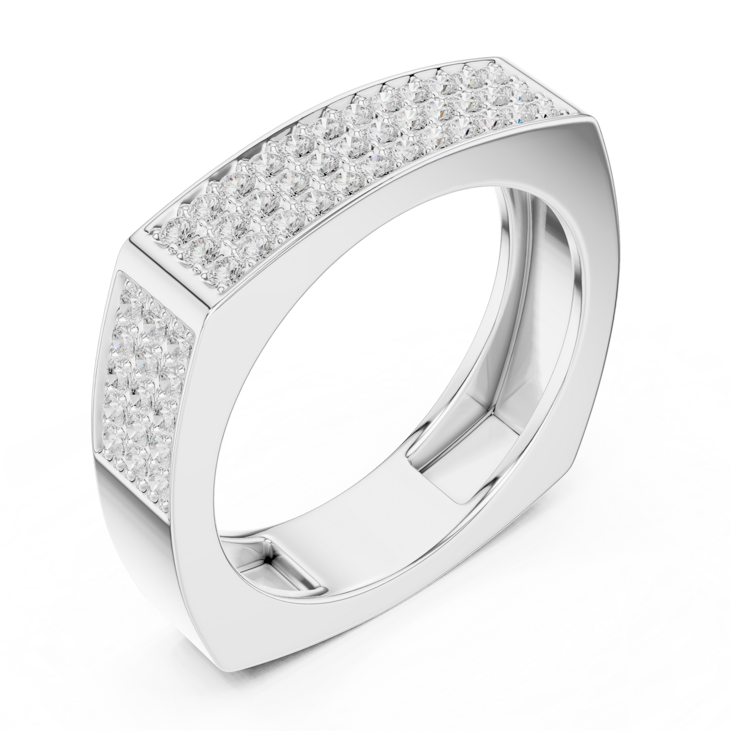 0.53 CTW Multi-Row Pavé Lab-Grown Diamond Men’s Ring in 14K Gold