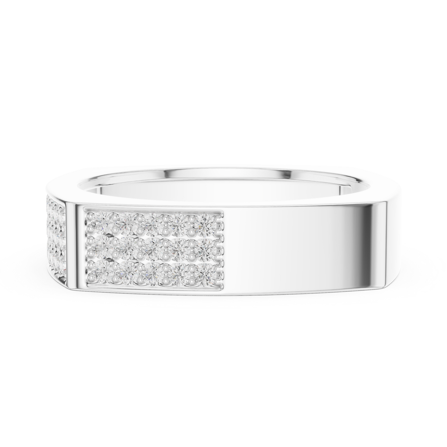 0.53 CTW Multi-Row Pavé Lab-Grown Diamond Men’s Ring in 14K Gold