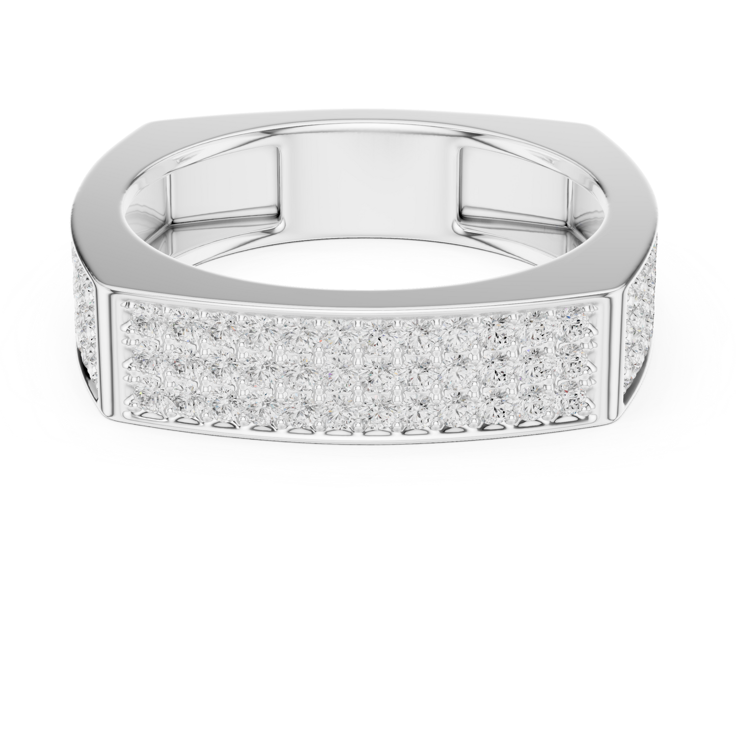 0.53 CTW Multi-Row Pavé Lab-Grown Diamond Men’s Ring in 14K Gold