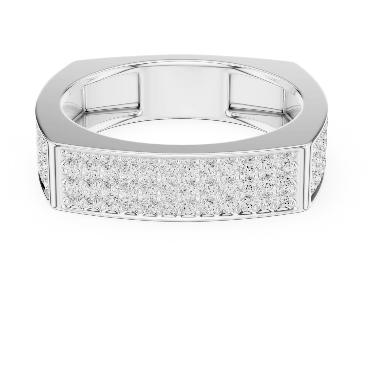 0.53 CTW Multi-Row Pavé Lab-Grown Diamond Men’s Ring in 14K Gold
