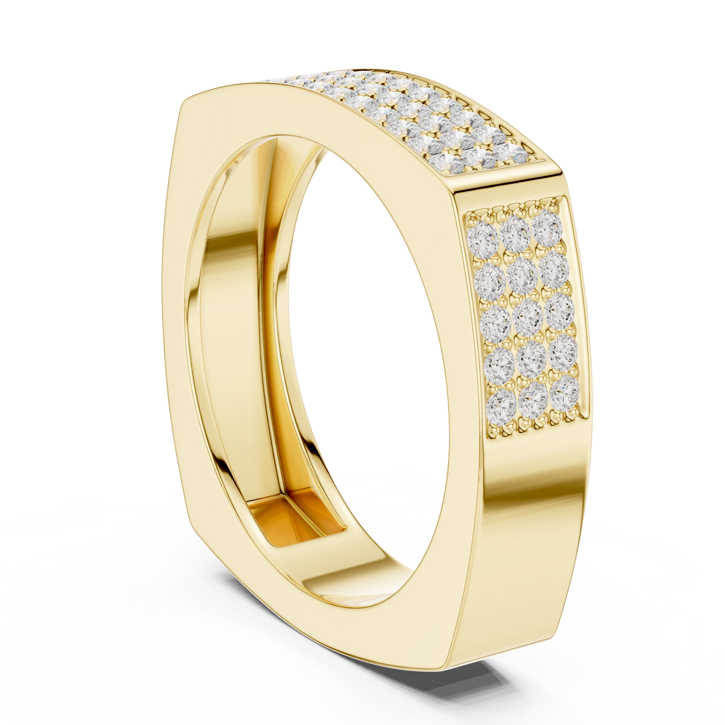 0.53 CTW Multi-Row Pavé Lab-Grown Diamond Men’s Ring in 14K Gold