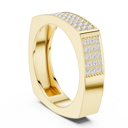 0.53 CTW Multi-Row Pavé Lab-Grown Diamond Men’s Ring in 14K Gold