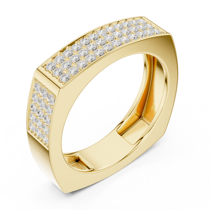 0.53 CTW Multi-Row Pavé Lab-Grown Diamond Men’s Ring in 14K Gold