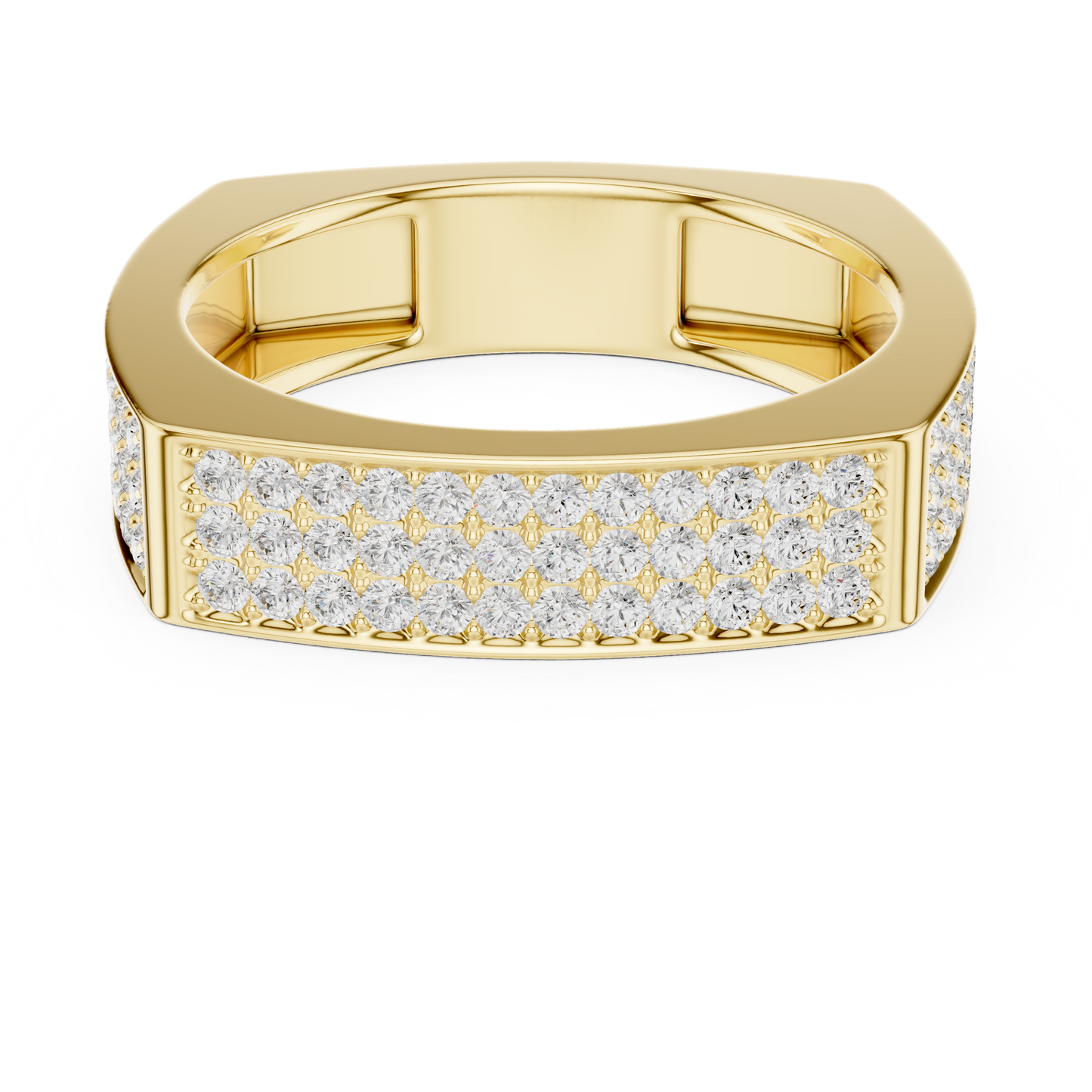 0.53 CTW Multi-Row Pavé Lab-Grown Diamond Men’s Ring in 14K Gold