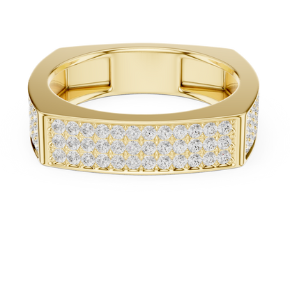 0.53 CTW Multi-Row Pavé Lab-Grown Diamond Men’s Ring in 14K Gold