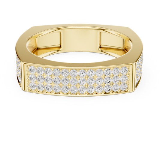 0.53 CTW Multi-Row Pavé Lab-Grown Diamond Men’s Ring in 14K Gold