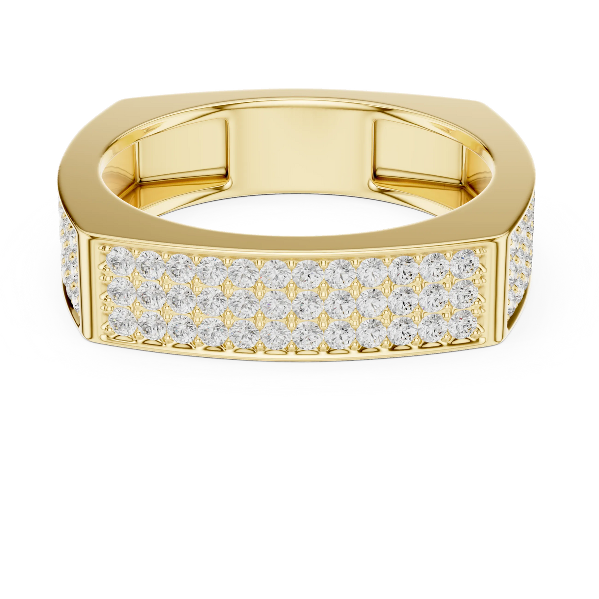 0.53 CTW Multi-Row Pavé Lab-Grown Diamond Men’s Ring in 14K Gold