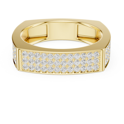 0.53 CTW Multi-Row Pavé Lab-Grown Diamond Men’s Ring in 14K Gold