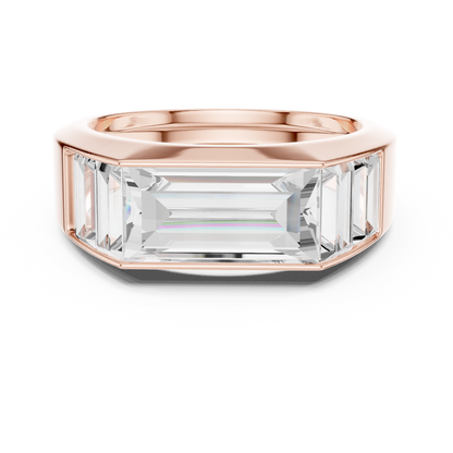 3.42 CTW Five-Stone Baguette Lab-Grown Diamond Men’s Ring in 14K Gold