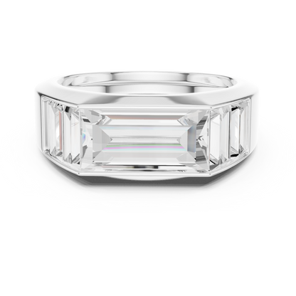 3.42 CTW Five-Stone Baguette Lab-Grown Diamond Men’s Ring in 14K Gold
