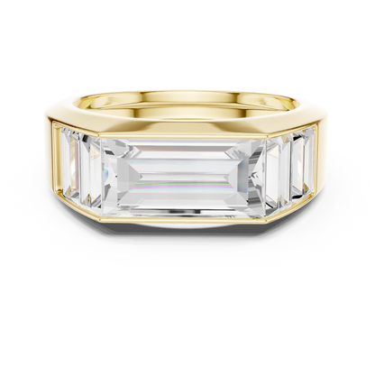3.42 CTW Five-Stone Baguette Lab-Grown Diamond Men’s Ring in 14K Gold