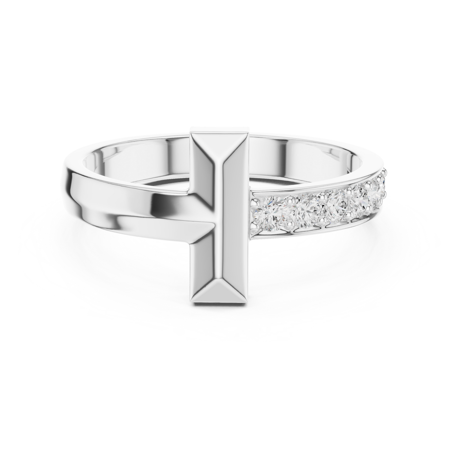0.21 CTW Round Lab-Grown Diamond T-Bar Men’s Ring in 14K Gold
