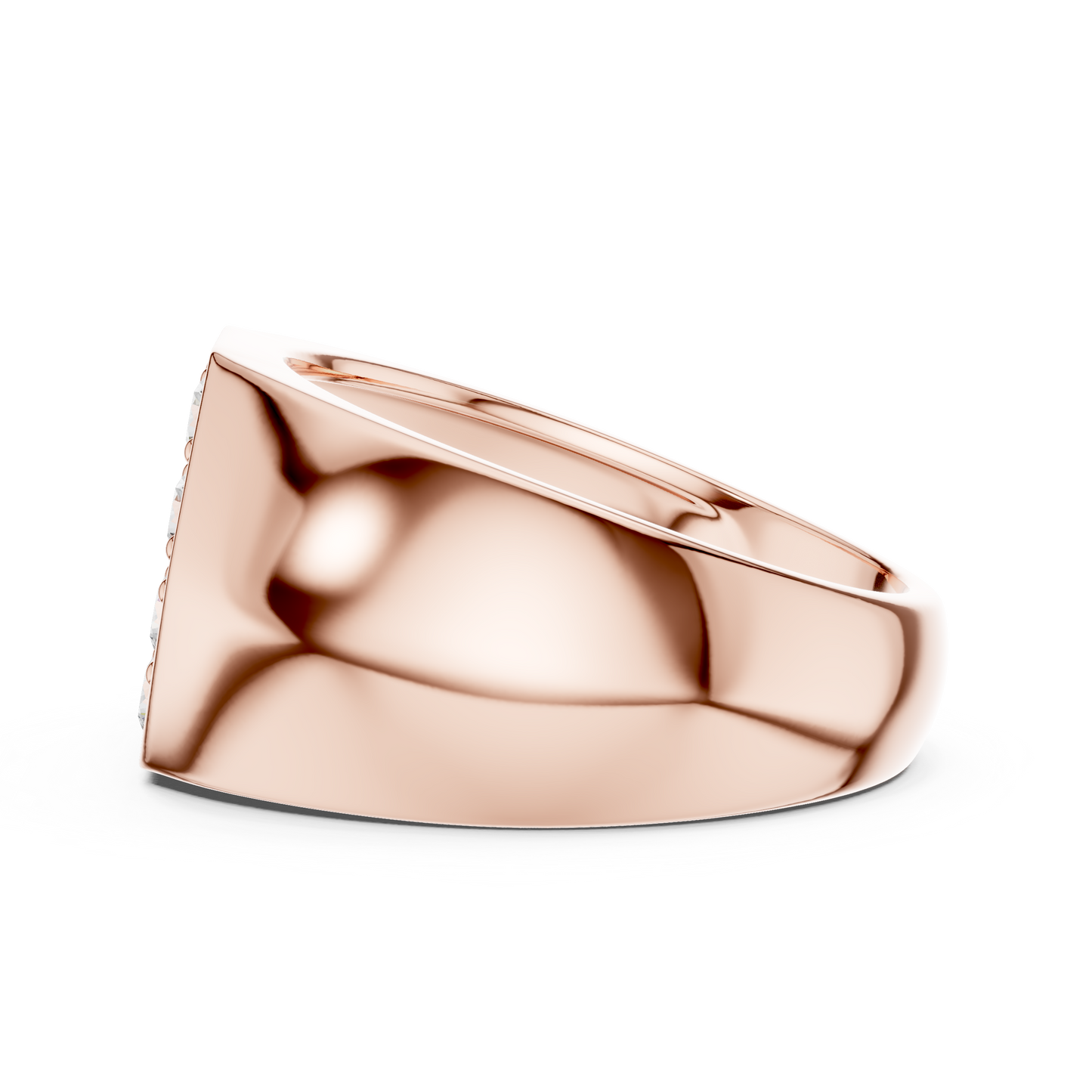 0.91 CTW Hexagonal Pavé Lab-Grown Diamond Men’s Signet Ring in 14K Gold