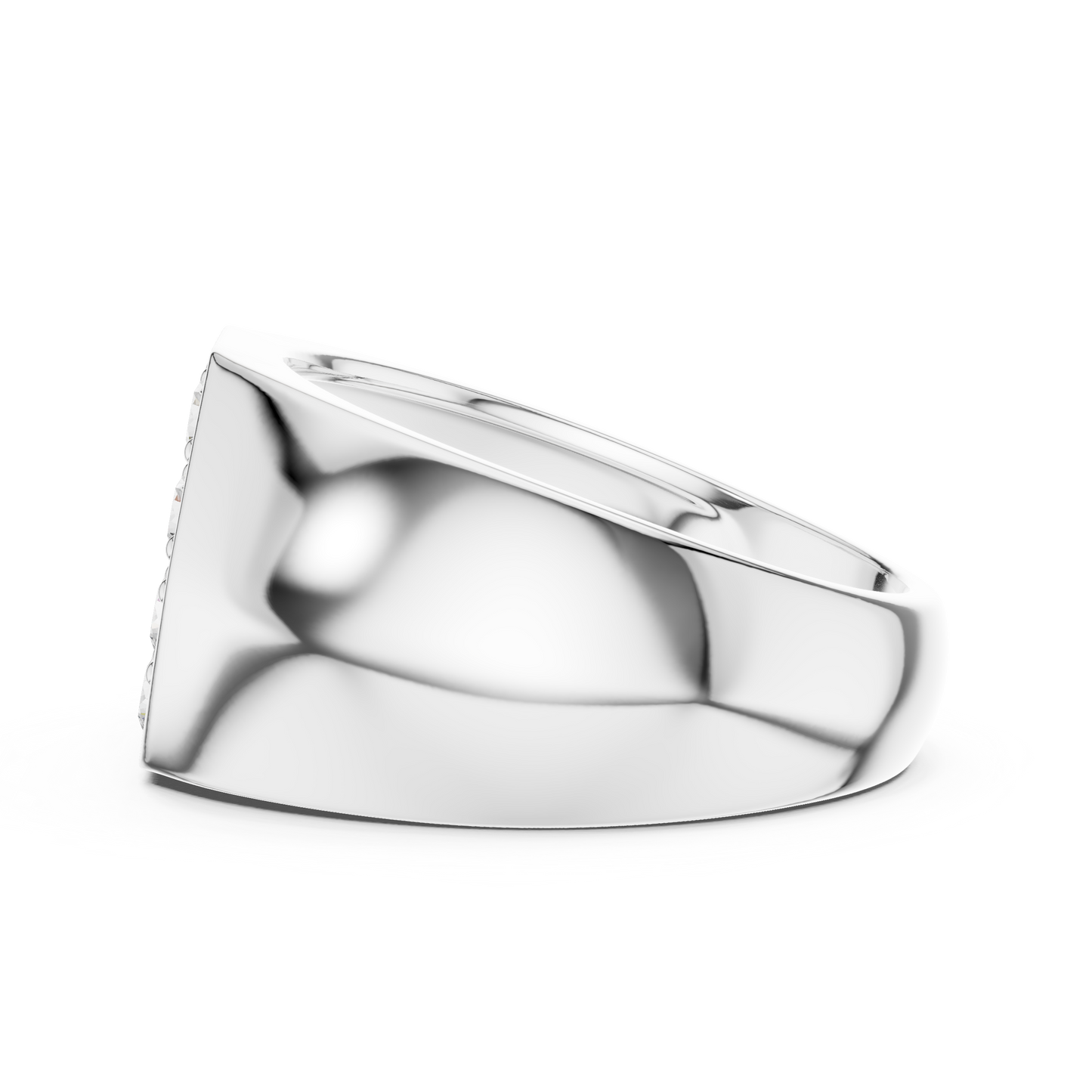 0.91 CTW Hexagonal Pavé Lab-Grown Diamond Men’s Signet Ring in 14K Gold