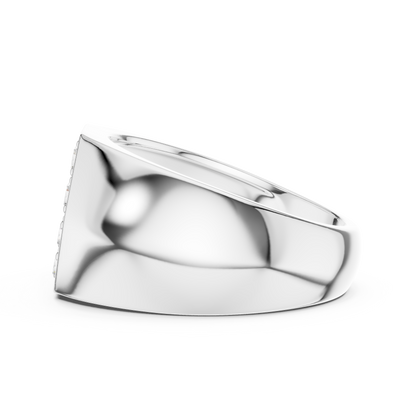 0.91 CTW Hexagonal Pavé Lab-Grown Diamond Men’s Signet Ring in 14K Gold