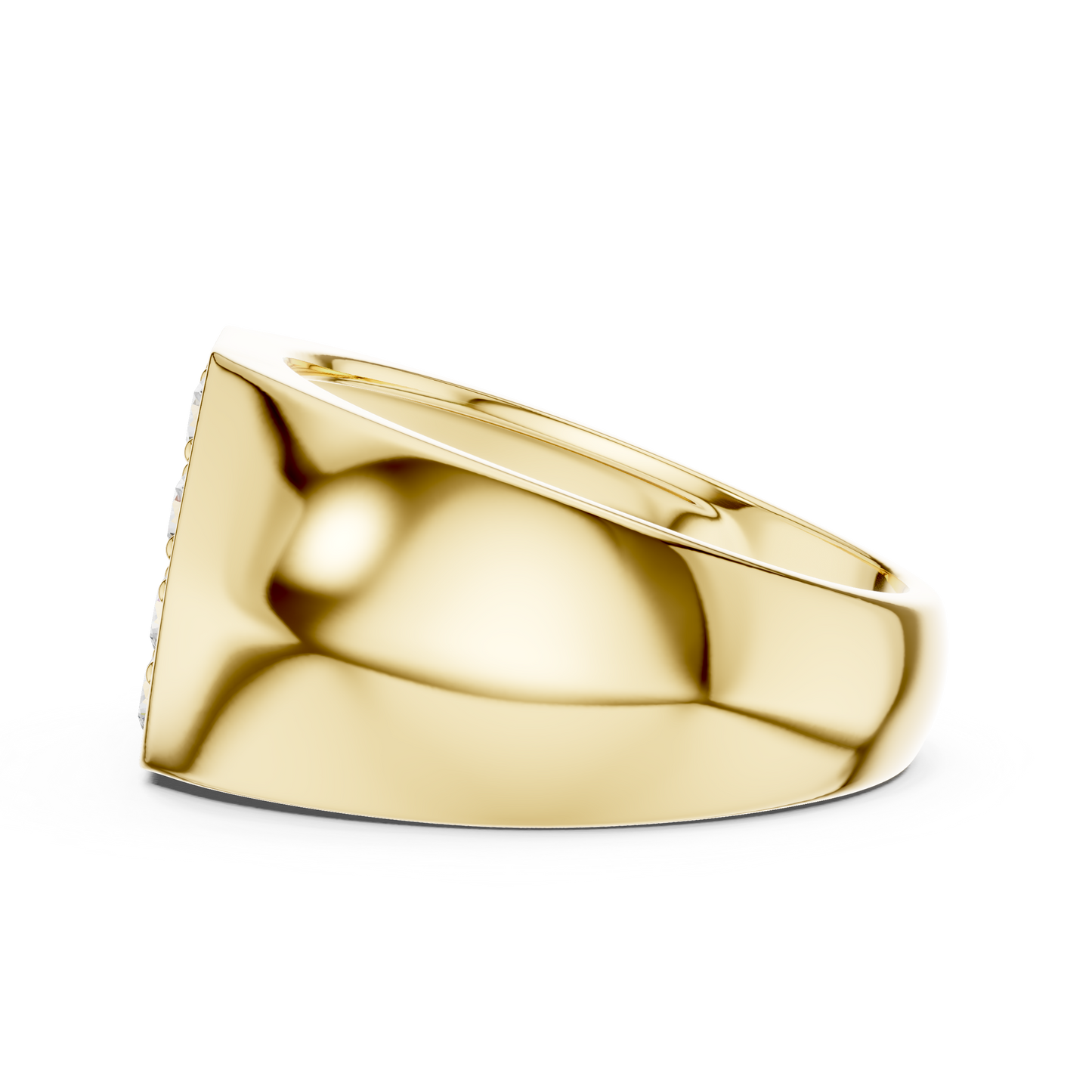 0.91 CTW Hexagonal Pavé Lab-Grown Diamond Men’s Signet Ring in 14K Gold