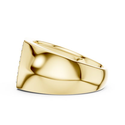 0.91 CTW Hexagonal Pavé Lab-Grown Diamond Men’s Signet Ring in 14K Gold