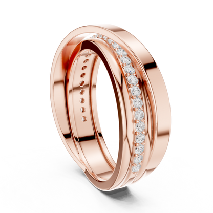 0.29 CTW Crossover Lab-Grown Diamond Men’s Band in 14K Gold
