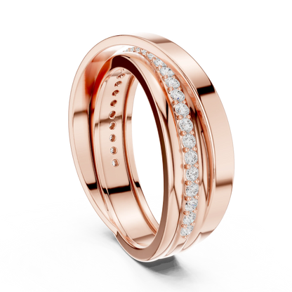 0.29 CTW Crossover Lab-Grown Diamond Men’s Band in 14K Gold