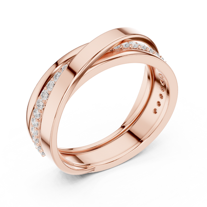 0.29 CTW Crossover Lab-Grown Diamond Men’s Band in 14K Gold
