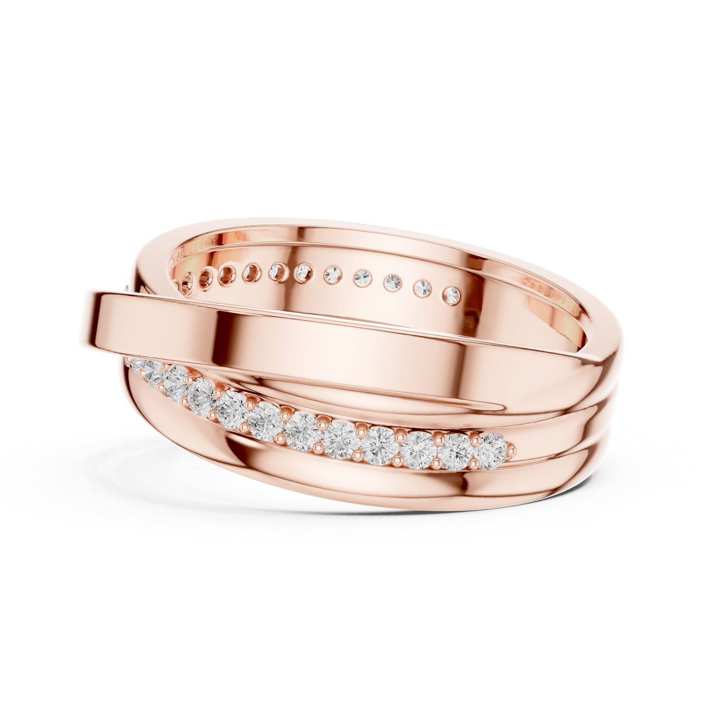 0.29 CTW Crossover Lab-Grown Diamond Men’s Band in 14K Gold