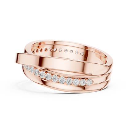 0.29 CTW Crossover Lab-Grown Diamond Men’s Band in 14K Gold