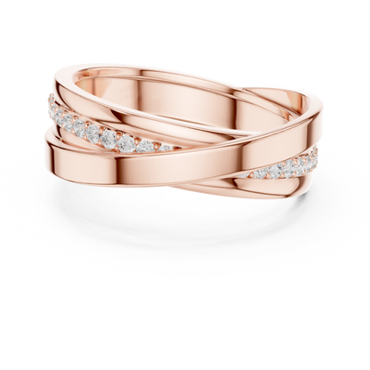 0.29 CTW Crossover Lab-Grown Diamond Men’s Band in 14K Gold