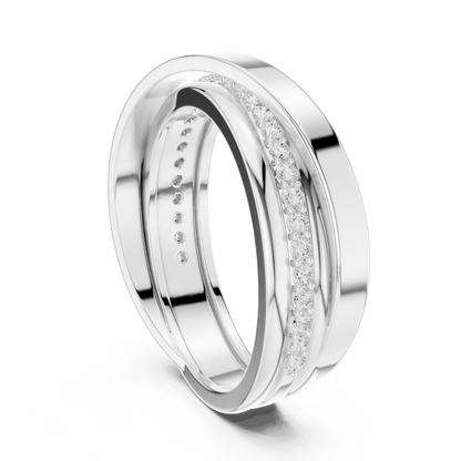 0.29 CTW Crossover Lab-Grown Diamond Men’s Band in 14K Gold
