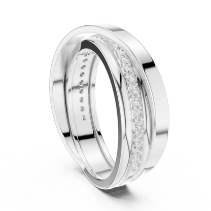 0.29 CTW Crossover Lab-Grown Diamond Men’s Band in 14K Gold