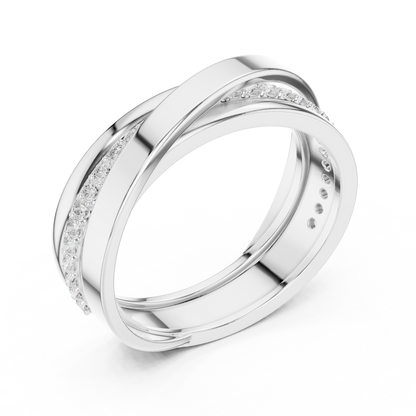 0.29 CTW Crossover Lab-Grown Diamond Men’s Band in 14K Gold