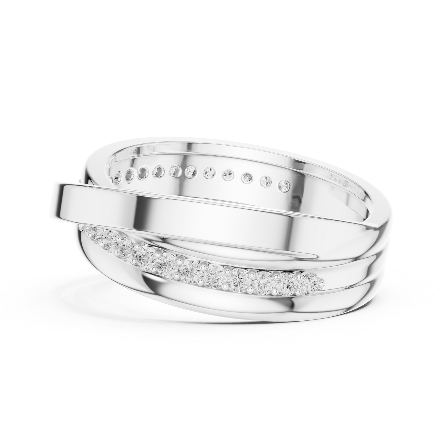 0.29 CTW Crossover Lab-Grown Diamond Men’s Band in 14K Gold
