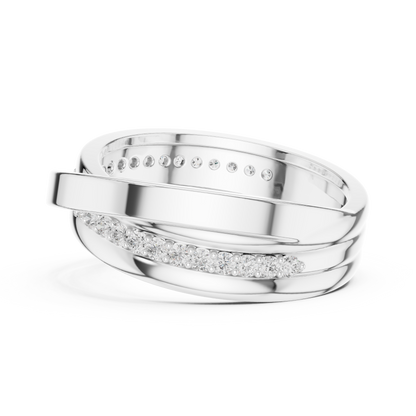 0.29 CTW Crossover Lab-Grown Diamond Men’s Band in 14K Gold