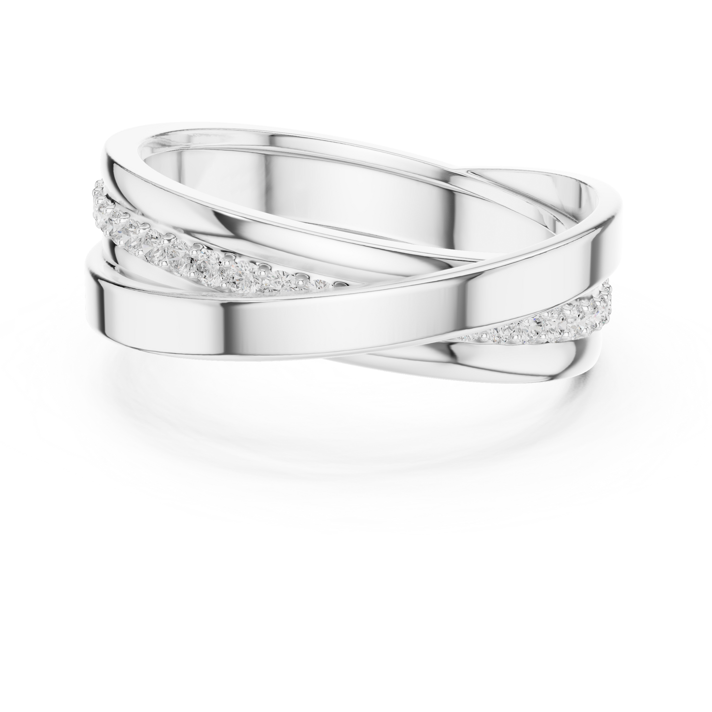 0.29 CTW Crossover Lab-Grown Diamond Men’s Band in 14K Gold