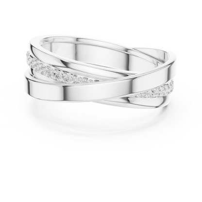0.29 CTW Crossover Lab-Grown Diamond Men’s Band in 14K Gold