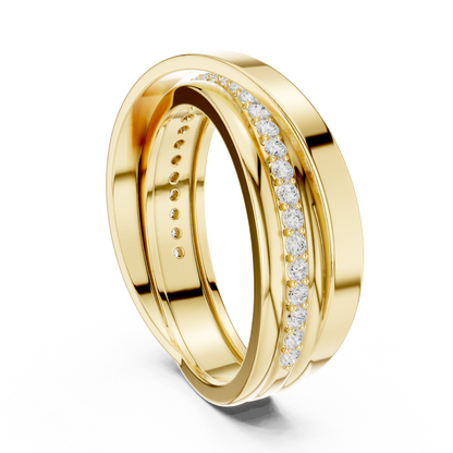 0.29 CTW Crossover Lab-Grown Diamond Men’s Band in 14K Gold