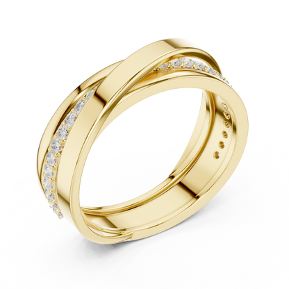 0.29 CTW Crossover Lab-Grown Diamond Men’s Band in 14K Gold