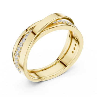0.29 CTW Crossover Lab-Grown Diamond Men’s Band in 14K Gold