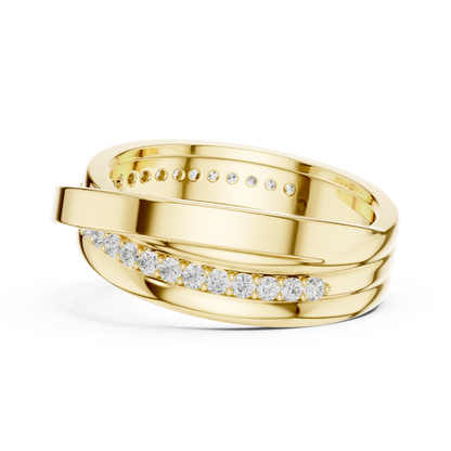 0.29 CTW Crossover Lab-Grown Diamond Men’s Band in 14K Gold