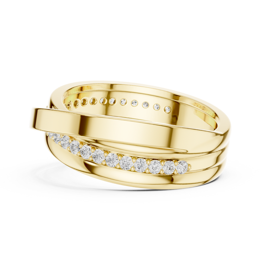 0.29 CTW Crossover Lab-Grown Diamond Men’s Band in 14K Gold