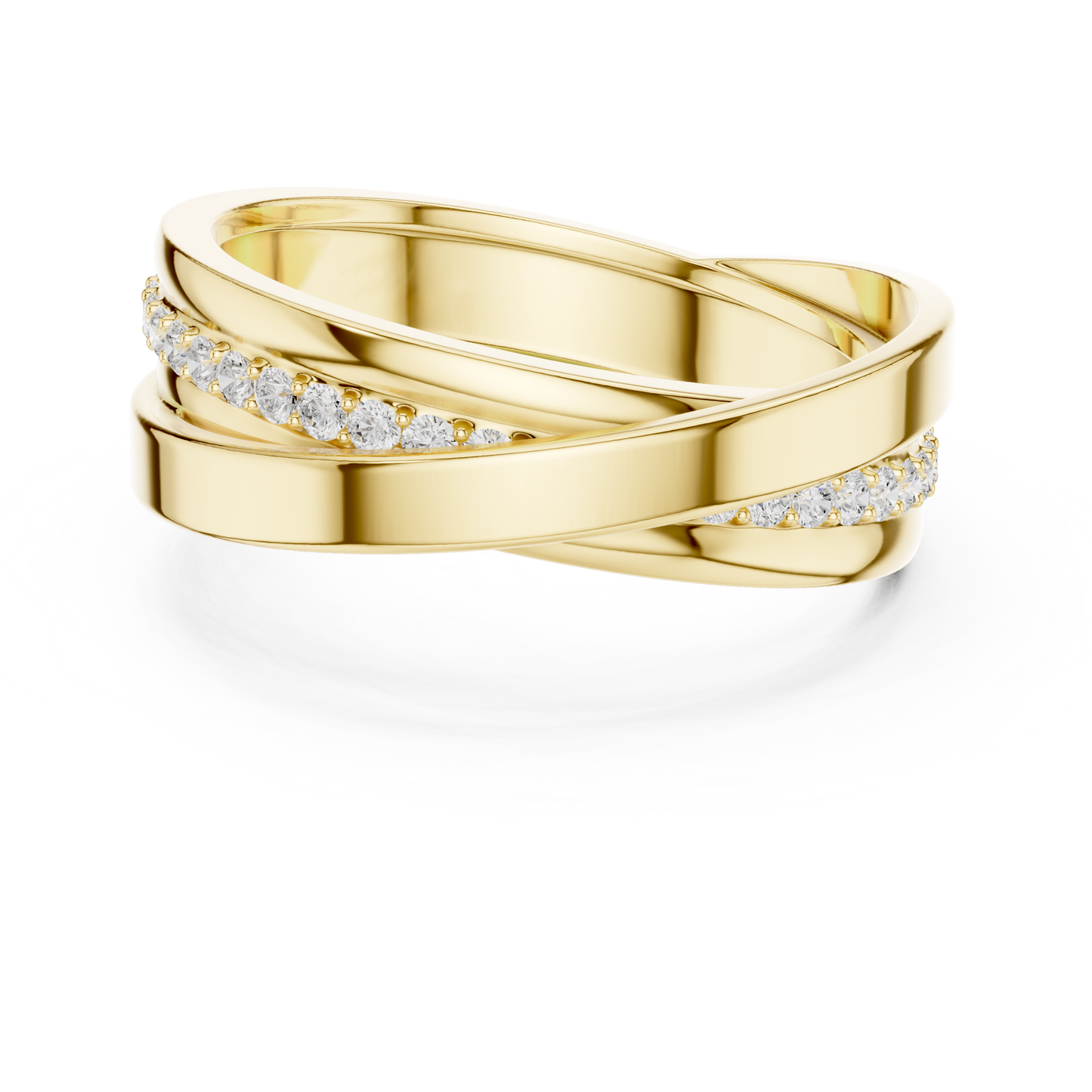 0.29 CTW Crossover Lab-Grown Diamond Men’s Band in 14K Gold