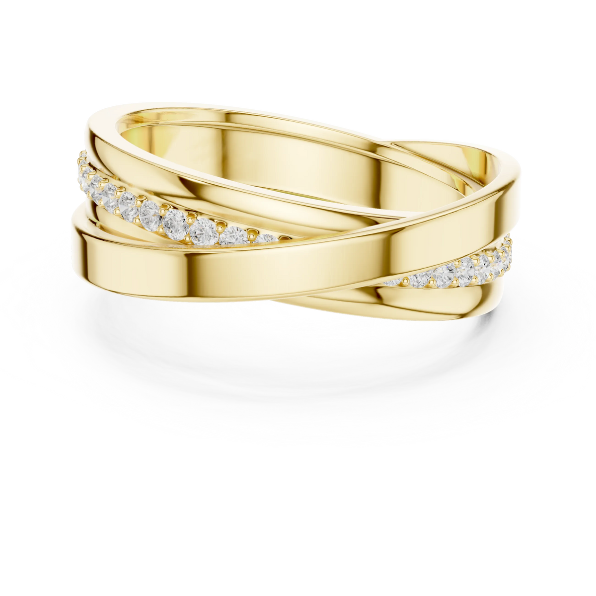 0.29 CTW Crossover Lab-Grown Diamond Men’s Band in 14K Gold