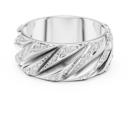 0.63 CTW Round Lab-Grown Diamond Sculpted Leaf Men’s Band in 14K Gold