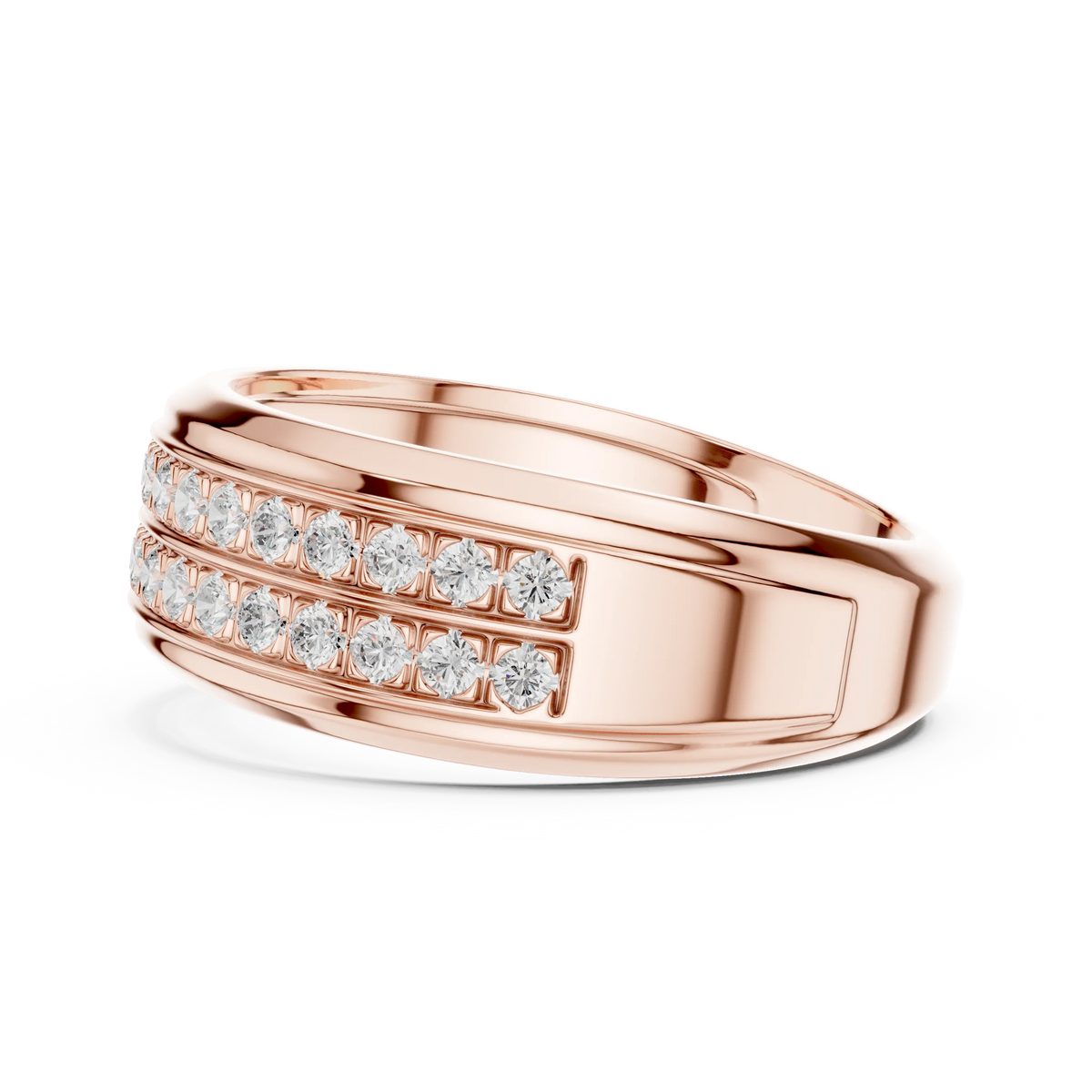 0.57 CTW Double-Row Lab-Grown Diamond Men’s Band in 14K Gold