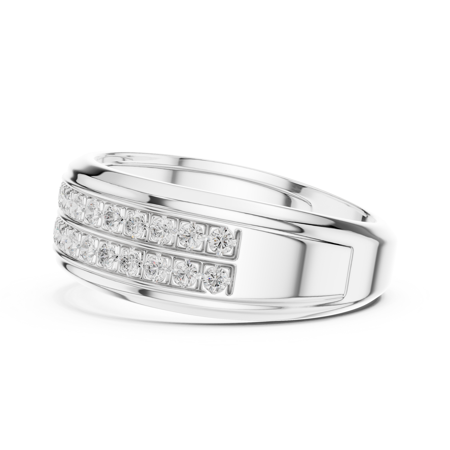 0.57 CTW Double-Row Lab-Grown Diamond Men’s Band in 14K Gold
