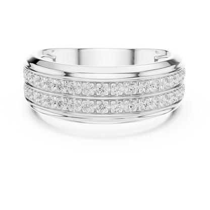 0.57 CTW Double-Row Lab-Grown Diamond Men’s Band in 14K Gold
