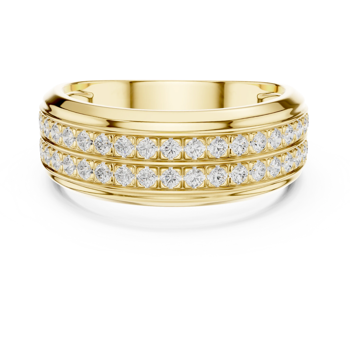 0.57 CTW Double-Row Lab-Grown Diamond Men’s Band in 14K Gold