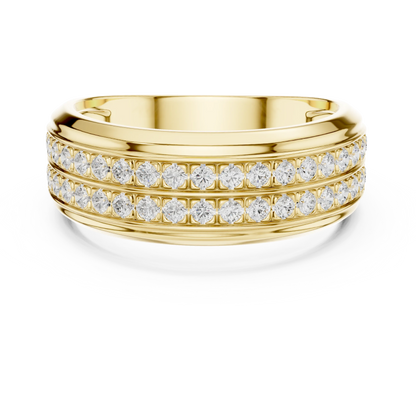 0.57 CTW Double-Row Lab-Grown Diamond Men’s Band in 14K Gold