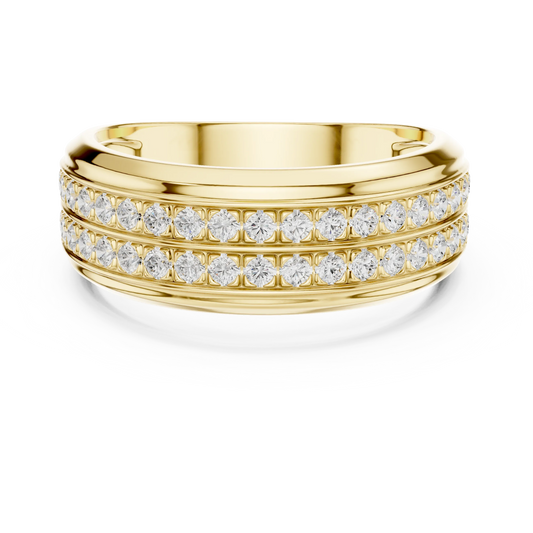 0.57 CTW Double-Row Lab-Grown Diamond Men’s Band in 14K Gold — product image 2