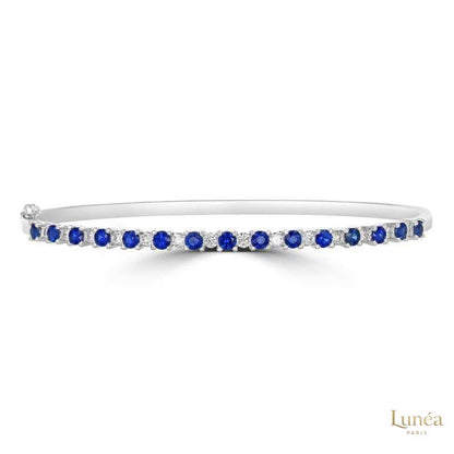 Sapphire & Diamond Bangle Bracelet